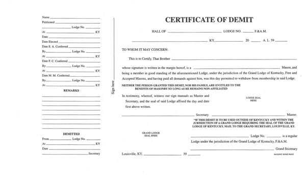 Certificate of Demit image 0