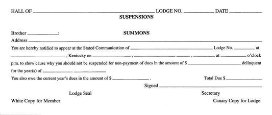 Suspension Summons image 0